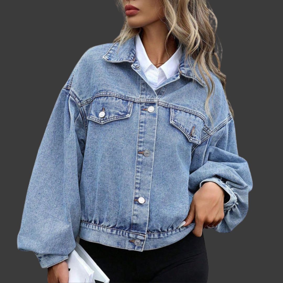 Elin – Trendig Puffärmad Denimjacka för Dam