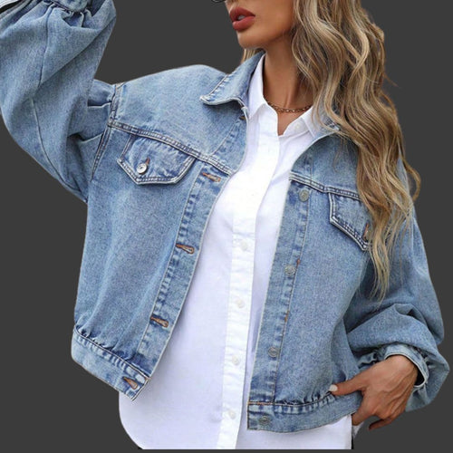 Elin – Trendig Puffärmad Denimjacka för Dam