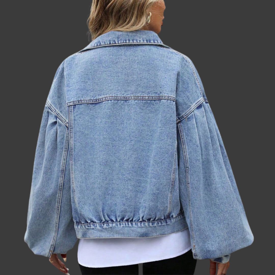 Elin – Trendig Puffärmad Denimjacka för Dam