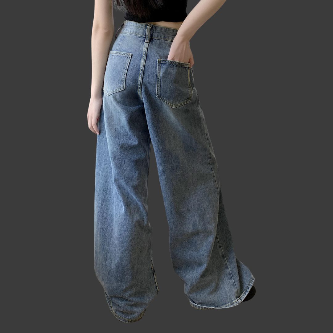 Saga – Klassiska Högmidjade Straight-Leg Jeans för Dam